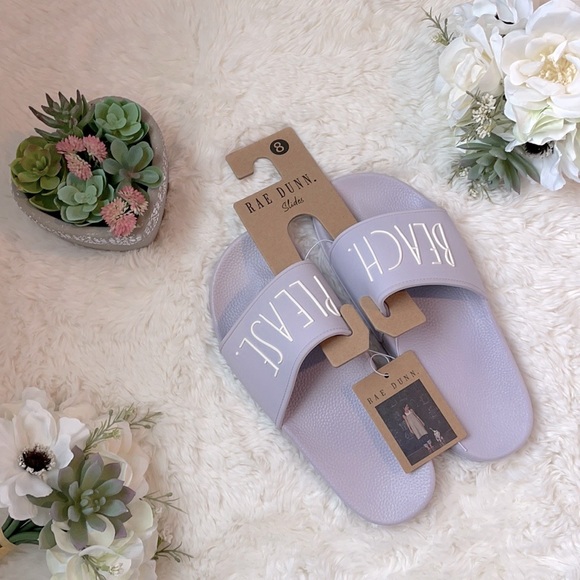Rae Dunn Shoes - Rae Dunn Beach Please Slides NWT 8